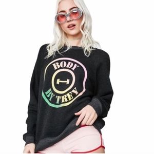 Wildfox Body by Trey Rainbow on Black Worn In Sweatshirt